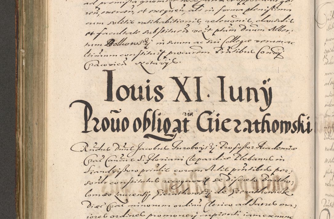 Zdjęcie nr 562 dla obiektu archiwalnego: Illustrissimo et Reverendissimo in Christo Patre Domino Domino Petro Tylicki Dei et Apostolice Sedis Gratia Episcopo Cracoviensis Duce Severiensis Acta actorum causarum sententiarum tam interloquutoriarum quam definitivarum decretorum obligationum, quietationum, recognitionum, constitutionum procuratorum etc. etc. coram Admodum Reverendo Domino Thoma Oborski I. V. Doctore Canonico Vicario in Spiritualibus et Officiali generali Cracoviensis in anno Domini Millesimo Sexcentessimo Decimoquarto Cuius Indictio duodecima Pontificus SS. D. N. D. Pauli Divina providentia Papae quinti Anno decimo foeliciter incipiunt