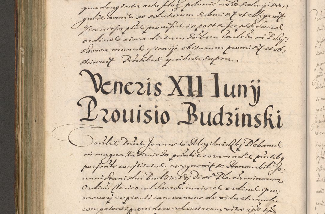 Zdjęcie nr 564 dla obiektu archiwalnego: Illustrissimo et Reverendissimo in Christo Patre Domino Domino Petro Tylicki Dei et Apostolice Sedis Gratia Episcopo Cracoviensis Duce Severiensis Acta actorum causarum sententiarum tam interloquutoriarum quam definitivarum decretorum obligationum, quietationum, recognitionum, constitutionum procuratorum etc. etc. coram Admodum Reverendo Domino Thoma Oborski I. V. Doctore Canonico Vicario in Spiritualibus et Officiali generali Cracoviensis in anno Domini Millesimo Sexcentessimo Decimoquarto Cuius Indictio duodecima Pontificus SS. D. N. D. Pauli Divina providentia Papae quinti Anno decimo foeliciter incipiunt