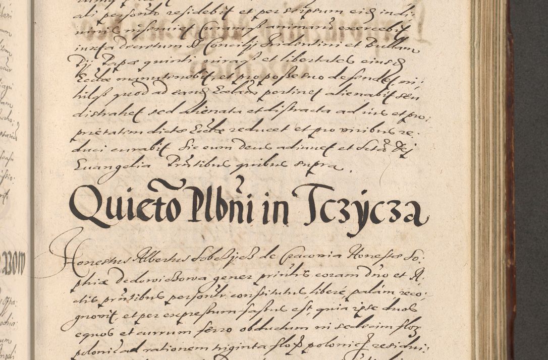 Zdjęcie nr 549 dla obiektu archiwalnego: Illustrissimo et Reverendissimo in Christo Patre Domino Domino Petro Tylicki Dei et Apostolice Sedis Gratia Episcopo Cracoviensis Duce Severiensis Acta actorum causarum sententiarum tam interloquutoriarum quam definitivarum decretorum obligationum, quietationum, recognitionum, constitutionum procuratorum etc. etc. coram Admodum Reverendo Domino Thoma Oborski I. V. Doctore Canonico Vicario in Spiritualibus et Officiali generali Cracoviensis in anno Domini Millesimo Sexcentessimo Decimoquarto Cuius Indictio duodecima Pontificus SS. D. N. D. Pauli Divina providentia Papae quinti Anno decimo foeliciter incipiunt