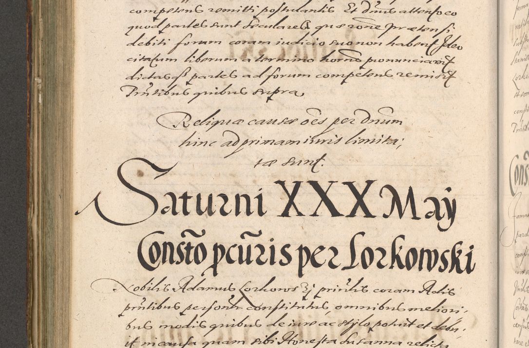Zdjęcie nr 542 dla obiektu archiwalnego: Illustrissimo et Reverendissimo in Christo Patre Domino Domino Petro Tylicki Dei et Apostolice Sedis Gratia Episcopo Cracoviensis Duce Severiensis Acta actorum causarum sententiarum tam interloquutoriarum quam definitivarum decretorum obligationum, quietationum, recognitionum, constitutionum procuratorum etc. etc. coram Admodum Reverendo Domino Thoma Oborski I. V. Doctore Canonico Vicario in Spiritualibus et Officiali generali Cracoviensis in anno Domini Millesimo Sexcentessimo Decimoquarto Cuius Indictio duodecima Pontificus SS. D. N. D. Pauli Divina providentia Papae quinti Anno decimo foeliciter incipiunt