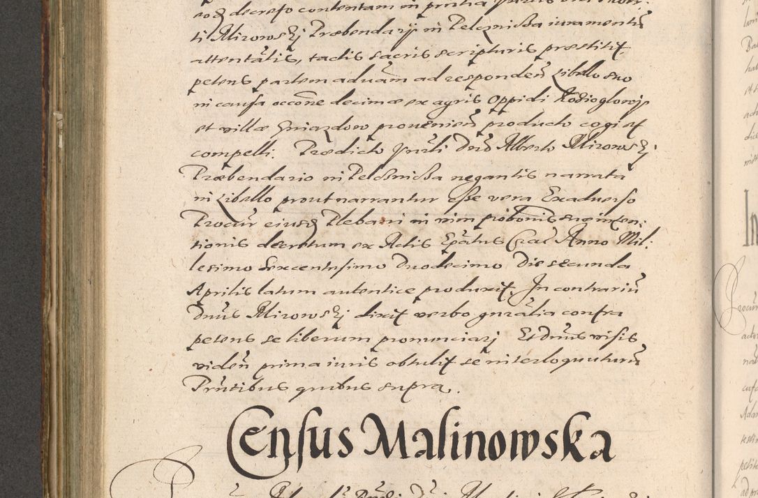 Zdjęcie nr 526 dla obiektu archiwalnego: Illustrissimo et Reverendissimo in Christo Patre Domino Domino Petro Tylicki Dei et Apostolice Sedis Gratia Episcopo Cracoviensis Duce Severiensis Acta actorum causarum sententiarum tam interloquutoriarum quam definitivarum decretorum obligationum, quietationum, recognitionum, constitutionum procuratorum etc. etc. coram Admodum Reverendo Domino Thoma Oborski I. V. Doctore Canonico Vicario in Spiritualibus et Officiali generali Cracoviensis in anno Domini Millesimo Sexcentessimo Decimoquarto Cuius Indictio duodecima Pontificus SS. D. N. D. Pauli Divina providentia Papae quinti Anno decimo foeliciter incipiunt