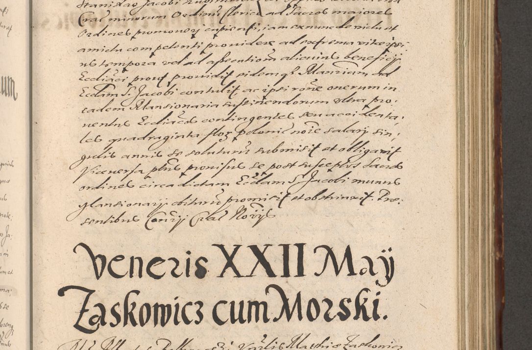 Zdjęcie nr 523 dla obiektu archiwalnego: Illustrissimo et Reverendissimo in Christo Patre Domino Domino Petro Tylicki Dei et Apostolice Sedis Gratia Episcopo Cracoviensis Duce Severiensis Acta actorum causarum sententiarum tam interloquutoriarum quam definitivarum decretorum obligationum, quietationum, recognitionum, constitutionum procuratorum etc. etc. coram Admodum Reverendo Domino Thoma Oborski I. V. Doctore Canonico Vicario in Spiritualibus et Officiali generali Cracoviensis in anno Domini Millesimo Sexcentessimo Decimoquarto Cuius Indictio duodecima Pontificus SS. D. N. D. Pauli Divina providentia Papae quinti Anno decimo foeliciter incipiunt