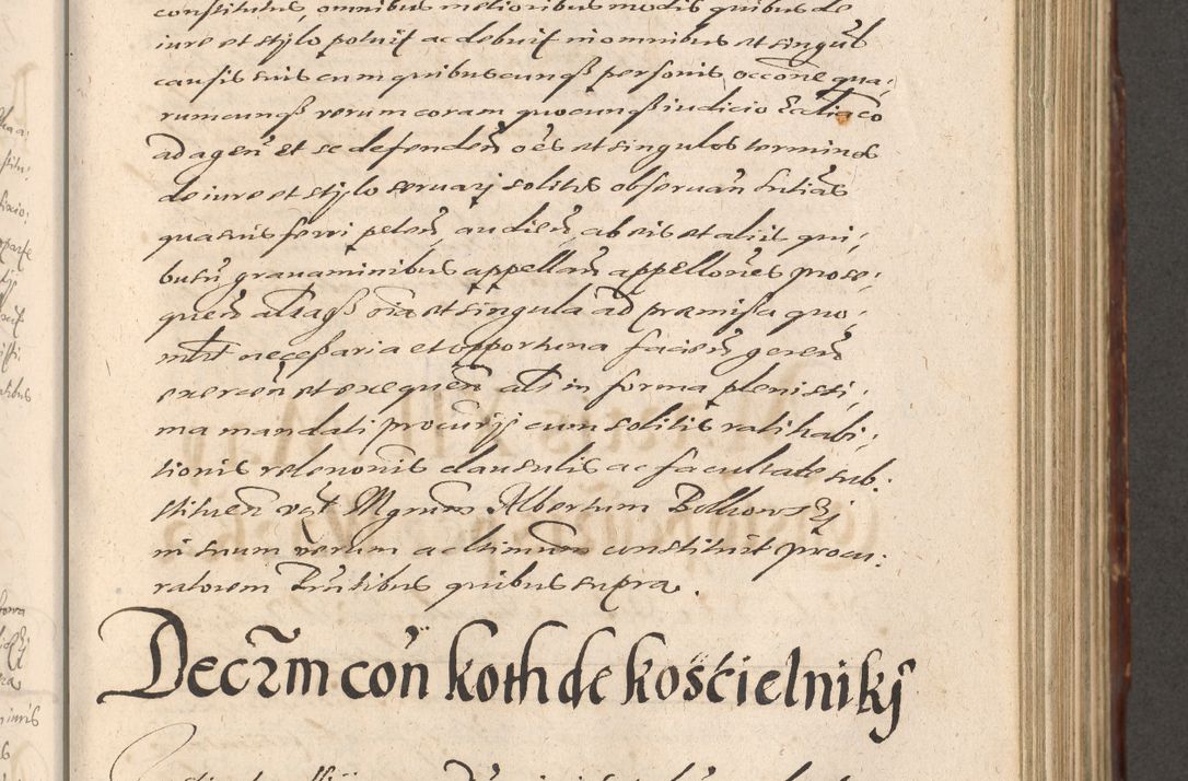 Zdjęcie nr 495 dla obiektu archiwalnego: Illustrissimo et Reverendissimo in Christo Patre Domino Domino Petro Tylicki Dei et Apostolice Sedis Gratia Episcopo Cracoviensis Duce Severiensis Acta actorum causarum sententiarum tam interloquutoriarum quam definitivarum decretorum obligationum, quietationum, recognitionum, constitutionum procuratorum etc. etc. coram Admodum Reverendo Domino Thoma Oborski I. V. Doctore Canonico Vicario in Spiritualibus et Officiali generali Cracoviensis in anno Domini Millesimo Sexcentessimo Decimoquarto Cuius Indictio duodecima Pontificus SS. D. N. D. Pauli Divina providentia Papae quinti Anno decimo foeliciter incipiunt