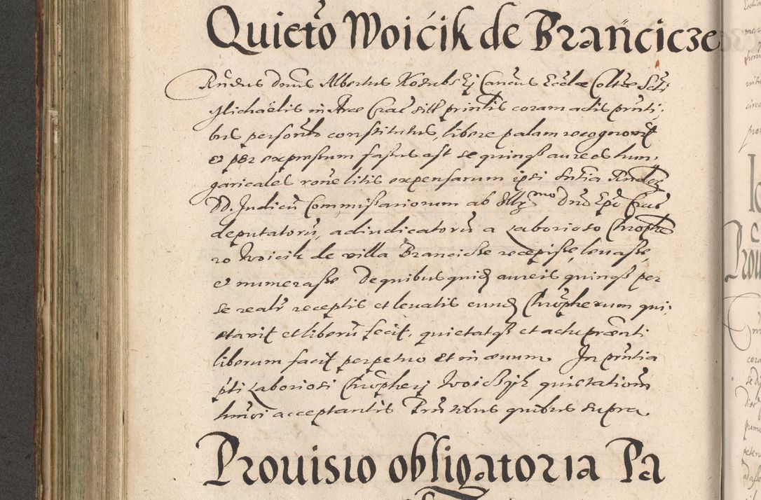 Zdjęcie nr 442 dla obiektu archiwalnego: Illustrissimo et Reverendissimo in Christo Patre Domino Domino Petro Tylicki Dei et Apostolice Sedis Gratia Episcopo Cracoviensis Duce Severiensis Acta actorum causarum sententiarum tam interloquutoriarum quam definitivarum decretorum obligationum, quietationum, recognitionum, constitutionum procuratorum etc. etc. coram Admodum Reverendo Domino Thoma Oborski I. V. Doctore Canonico Vicario in Spiritualibus et Officiali generali Cracoviensis in anno Domini Millesimo Sexcentessimo Decimoquarto Cuius Indictio duodecima Pontificus SS. D. N. D. Pauli Divina providentia Papae quinti Anno decimo foeliciter incipiunt