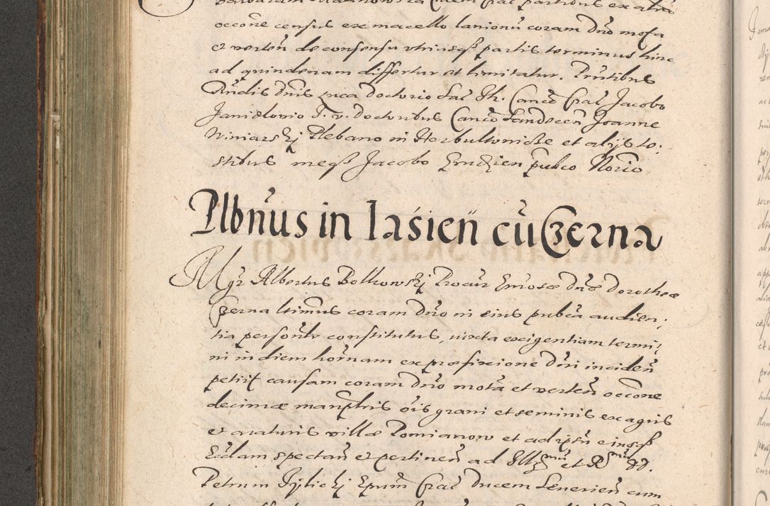 Zdjęcie nr 424 dla obiektu archiwalnego: Illustrissimo et Reverendissimo in Christo Patre Domino Domino Petro Tylicki Dei et Apostolice Sedis Gratia Episcopo Cracoviensis Duce Severiensis Acta actorum causarum sententiarum tam interloquutoriarum quam definitivarum decretorum obligationum, quietationum, recognitionum, constitutionum procuratorum etc. etc. coram Admodum Reverendo Domino Thoma Oborski I. V. Doctore Canonico Vicario in Spiritualibus et Officiali generali Cracoviensis in anno Domini Millesimo Sexcentessimo Decimoquarto Cuius Indictio duodecima Pontificus SS. D. N. D. Pauli Divina providentia Papae quinti Anno decimo foeliciter incipiunt