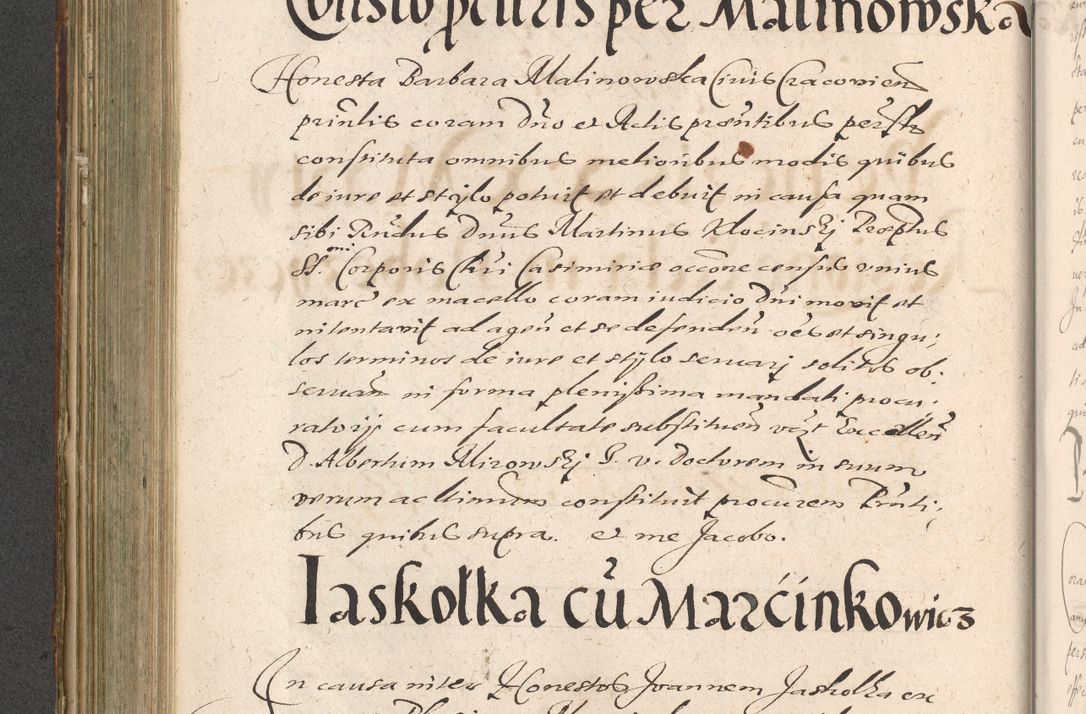 Zdjęcie nr 416 dla obiektu archiwalnego: Illustrissimo et Reverendissimo in Christo Patre Domino Domino Petro Tylicki Dei et Apostolice Sedis Gratia Episcopo Cracoviensis Duce Severiensis Acta actorum causarum sententiarum tam interloquutoriarum quam definitivarum decretorum obligationum, quietationum, recognitionum, constitutionum procuratorum etc. etc. coram Admodum Reverendo Domino Thoma Oborski I. V. Doctore Canonico Vicario in Spiritualibus et Officiali generali Cracoviensis in anno Domini Millesimo Sexcentessimo Decimoquarto Cuius Indictio duodecima Pontificus SS. D. N. D. Pauli Divina providentia Papae quinti Anno decimo foeliciter incipiunt