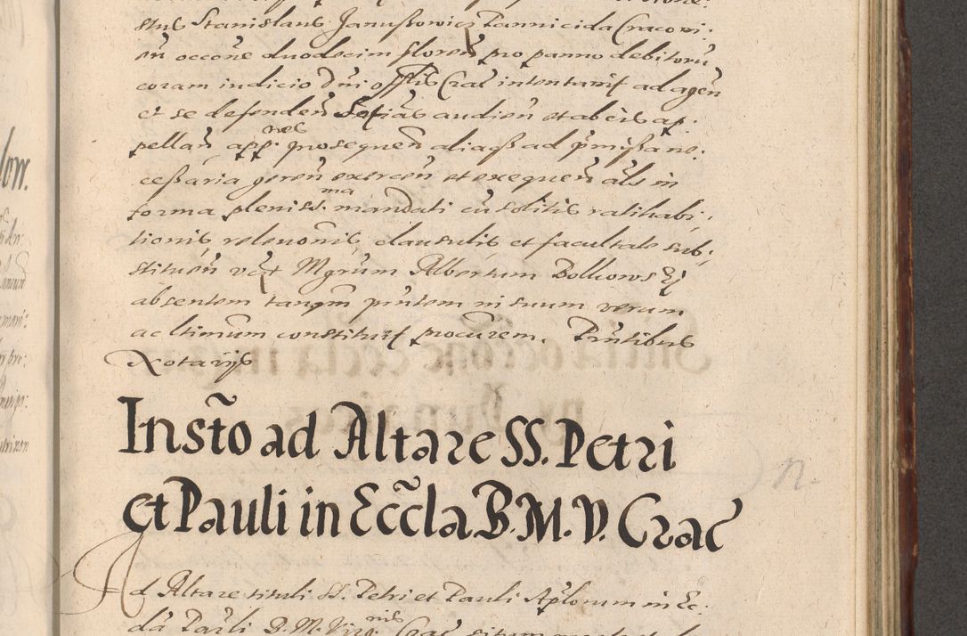 Zdjęcie nr 805 dla obiektu archiwalnego: Illustrissimo et Reverendissimo in Christo Patre Domino Domino Petro Tylicki Dei et Apostolice Sedis Gratia Episcopo Cracoviensis Duce Severiensis Acta actorum causarum sententiarum tam interloquutoriarum quam definitivarum decretorum obligationum, quietationum, recognitionum, constitutionum procuratorum etc. etc. coram Admodum Reverendo Domino Thoma Oborski I. V. Doctore Canonico Vicario in Spiritualibus et Officiali generali Cracoviensis in anno Domini Millesimo Sexcentessimo Decimoquarto Cuius Indictio duodecima Pontificus SS. D. N. D. Pauli Divina providentia Papae quinti Anno decimo foeliciter incipiunt