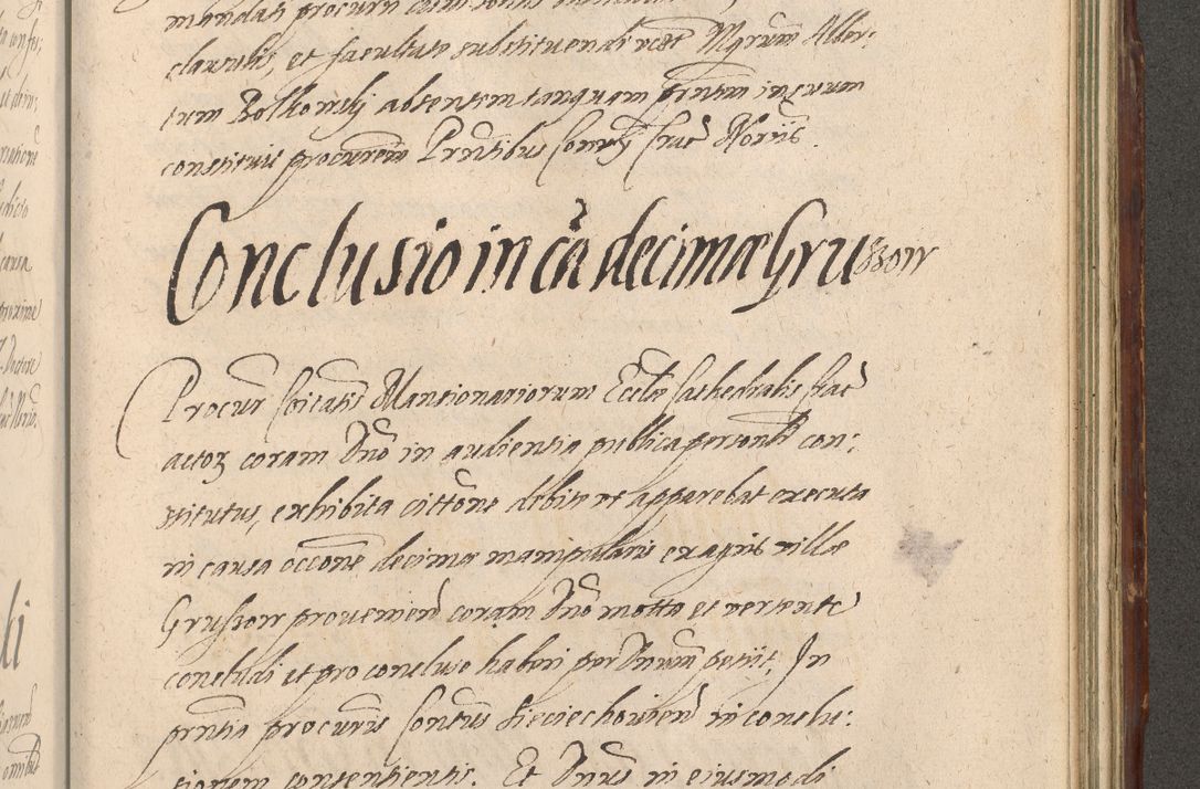 Zdjęcie nr 1195 dla obiektu archiwalnego: Illustrissimo et Reverendissimo in Christo Patre Domino Domino Petro Tylicki Dei et Apostolice Sedis Gratia Episcopo Cracoviensis Duce Severiensis Acta actorum causarum sententiarum tam interloquutoriarum quam definitivarum decretorum obligationum, quietationum, recognitionum, constitutionum procuratorum etc. etc. coram Admodum Reverendo Domino Thoma Oborski I. V. Doctore Canonico Vicario in Spiritualibus et Officiali generali Cracoviensis in anno Domini Millesimo Sexcentessimo Decimoquarto Cuius Indictio duodecima Pontificus SS. D. N. D. Pauli Divina providentia Papae quinti Anno decimo foeliciter incipiunt
