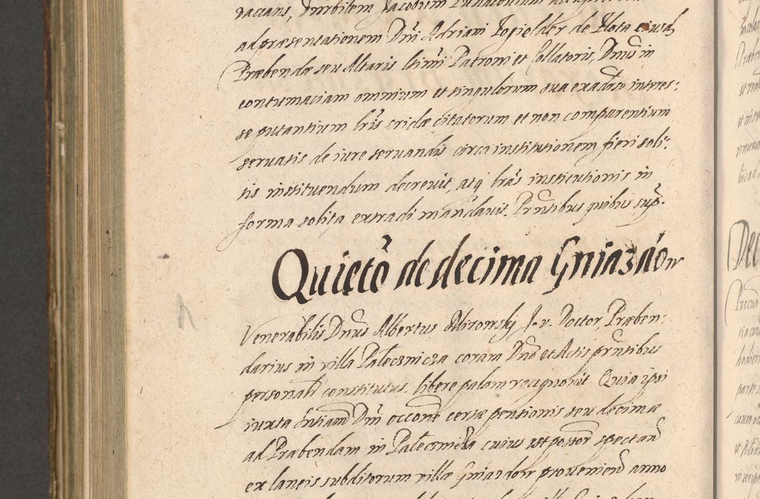 Zdjęcie nr 1174 dla obiektu archiwalnego: Illustrissimo et Reverendissimo in Christo Patre Domino Domino Petro Tylicki Dei et Apostolice Sedis Gratia Episcopo Cracoviensis Duce Severiensis Acta actorum causarum sententiarum tam interloquutoriarum quam definitivarum decretorum obligationum, quietationum, recognitionum, constitutionum procuratorum etc. etc. coram Admodum Reverendo Domino Thoma Oborski I. V. Doctore Canonico Vicario in Spiritualibus et Officiali generali Cracoviensis in anno Domini Millesimo Sexcentessimo Decimoquarto Cuius Indictio duodecima Pontificus SS. D. N. D. Pauli Divina providentia Papae quinti Anno decimo foeliciter incipiunt