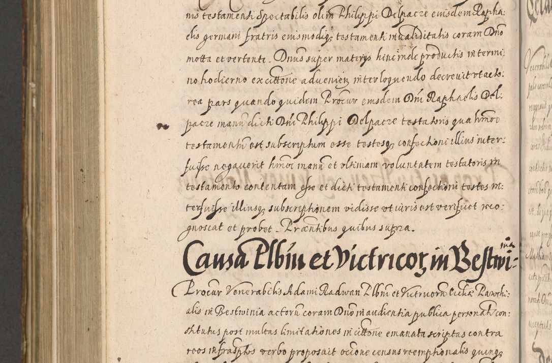 Zdjęcie nr 1160 dla obiektu archiwalnego: Illustrissimo et Reverendissimo in Christo Patre Domino Domino Petro Tylicki Dei et Apostolice Sedis Gratia Episcopo Cracoviensis Duce Severiensis Acta actorum causarum sententiarum tam interloquutoriarum quam definitivarum decretorum obligationum, quietationum, recognitionum, constitutionum procuratorum etc. etc. coram Admodum Reverendo Domino Thoma Oborski I. V. Doctore Canonico Vicario in Spiritualibus et Officiali generali Cracoviensis in anno Domini Millesimo Sexcentessimo Decimoquarto Cuius Indictio duodecima Pontificus SS. D. N. D. Pauli Divina providentia Papae quinti Anno decimo foeliciter incipiunt