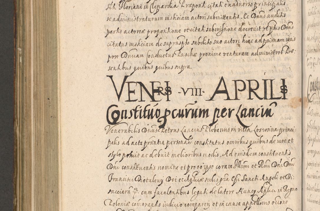Zdjęcie nr 1150 dla obiektu archiwalnego: Illustrissimo et Reverendissimo in Christo Patre Domino Domino Petro Tylicki Dei et Apostolice Sedis Gratia Episcopo Cracoviensis Duce Severiensis Acta actorum causarum sententiarum tam interloquutoriarum quam definitivarum decretorum obligationum, quietationum, recognitionum, constitutionum procuratorum etc. etc. coram Admodum Reverendo Domino Thoma Oborski I. V. Doctore Canonico Vicario in Spiritualibus et Officiali generali Cracoviensis in anno Domini Millesimo Sexcentessimo Decimoquarto Cuius Indictio duodecima Pontificus SS. D. N. D. Pauli Divina providentia Papae quinti Anno decimo foeliciter incipiunt