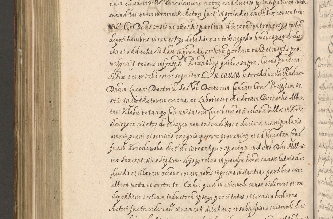 Zdjęcie nr 1146 dla obiektu archiwalnego: Illustrissimo et Reverendissimo in Christo Patre Domino Domino Petro Tylicki Dei et Apostolice Sedis Gratia Episcopo Cracoviensis Duce Severiensis Acta actorum causarum sententiarum tam interloquutoriarum quam definitivarum decretorum obligationum, quietationum, recognitionum, constitutionum procuratorum etc. etc. coram Admodum Reverendo Domino Thoma Oborski I. V. Doctore Canonico Vicario in Spiritualibus et Officiali generali Cracoviensis in anno Domini Millesimo Sexcentessimo Decimoquarto Cuius Indictio duodecima Pontificus SS. D. N. D. Pauli Divina providentia Papae quinti Anno decimo foeliciter incipiunt