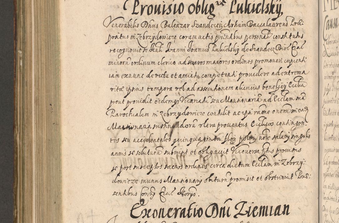 Zdjęcie nr 1144 dla obiektu archiwalnego: Illustrissimo et Reverendissimo in Christo Patre Domino Domino Petro Tylicki Dei et Apostolice Sedis Gratia Episcopo Cracoviensis Duce Severiensis Acta actorum causarum sententiarum tam interloquutoriarum quam definitivarum decretorum obligationum, quietationum, recognitionum, constitutionum procuratorum etc. etc. coram Admodum Reverendo Domino Thoma Oborski I. V. Doctore Canonico Vicario in Spiritualibus et Officiali generali Cracoviensis in anno Domini Millesimo Sexcentessimo Decimoquarto Cuius Indictio duodecima Pontificus SS. D. N. D. Pauli Divina providentia Papae quinti Anno decimo foeliciter incipiunt