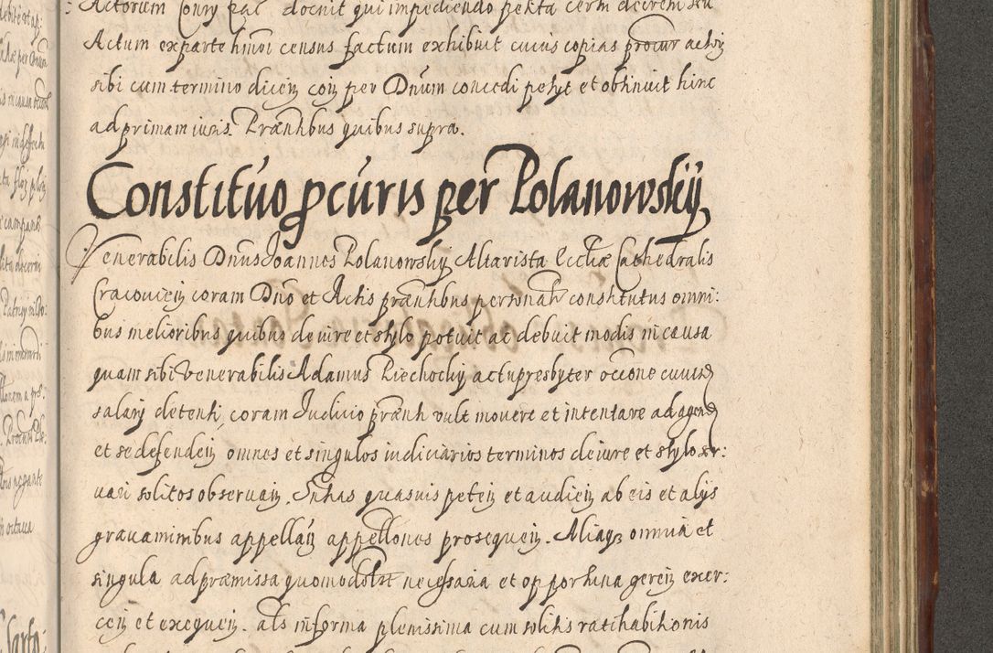 Zdjęcie nr 1135 dla obiektu archiwalnego: Illustrissimo et Reverendissimo in Christo Patre Domino Domino Petro Tylicki Dei et Apostolice Sedis Gratia Episcopo Cracoviensis Duce Severiensis Acta actorum causarum sententiarum tam interloquutoriarum quam definitivarum decretorum obligationum, quietationum, recognitionum, constitutionum procuratorum etc. etc. coram Admodum Reverendo Domino Thoma Oborski I. V. Doctore Canonico Vicario in Spiritualibus et Officiali generali Cracoviensis in anno Domini Millesimo Sexcentessimo Decimoquarto Cuius Indictio duodecima Pontificus SS. D. N. D. Pauli Divina providentia Papae quinti Anno decimo foeliciter incipiunt