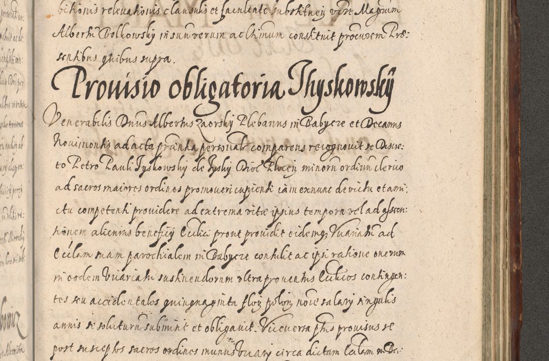 Zdjęcie nr 1113 dla obiektu archiwalnego: Illustrissimo et Reverendissimo in Christo Patre Domino Domino Petro Tylicki Dei et Apostolice Sedis Gratia Episcopo Cracoviensis Duce Severiensis Acta actorum causarum sententiarum tam interloquutoriarum quam definitivarum decretorum obligationum, quietationum, recognitionum, constitutionum procuratorum etc. etc. coram Admodum Reverendo Domino Thoma Oborski I. V. Doctore Canonico Vicario in Spiritualibus et Officiali generali Cracoviensis in anno Domini Millesimo Sexcentessimo Decimoquarto Cuius Indictio duodecima Pontificus SS. D. N. D. Pauli Divina providentia Papae quinti Anno decimo foeliciter incipiunt