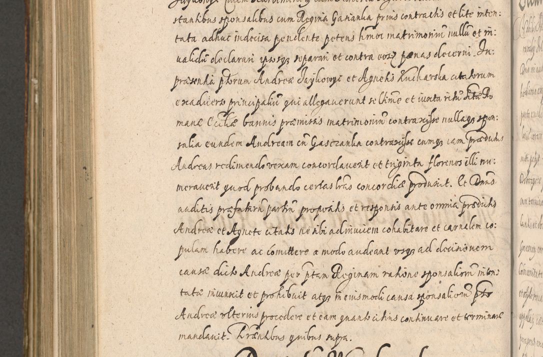 Zdjęcie nr 1108 dla obiektu archiwalnego: Illustrissimo et Reverendissimo in Christo Patre Domino Domino Petro Tylicki Dei et Apostolice Sedis Gratia Episcopo Cracoviensis Duce Severiensis Acta actorum causarum sententiarum tam interloquutoriarum quam definitivarum decretorum obligationum, quietationum, recognitionum, constitutionum procuratorum etc. etc. coram Admodum Reverendo Domino Thoma Oborski I. V. Doctore Canonico Vicario in Spiritualibus et Officiali generali Cracoviensis in anno Domini Millesimo Sexcentessimo Decimoquarto Cuius Indictio duodecima Pontificus SS. D. N. D. Pauli Divina providentia Papae quinti Anno decimo foeliciter incipiunt