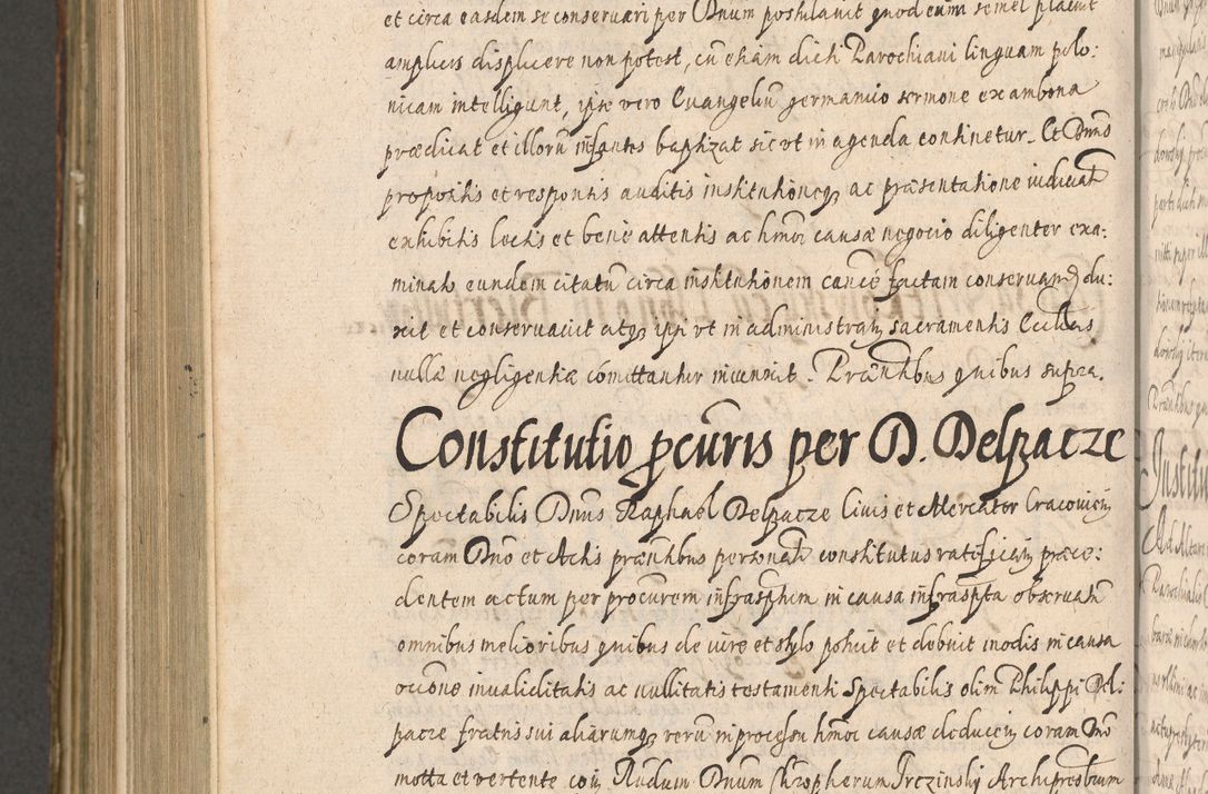 Zdjęcie nr 1106 dla obiektu archiwalnego: Illustrissimo et Reverendissimo in Christo Patre Domino Domino Petro Tylicki Dei et Apostolice Sedis Gratia Episcopo Cracoviensis Duce Severiensis Acta actorum causarum sententiarum tam interloquutoriarum quam definitivarum decretorum obligationum, quietationum, recognitionum, constitutionum procuratorum etc. etc. coram Admodum Reverendo Domino Thoma Oborski I. V. Doctore Canonico Vicario in Spiritualibus et Officiali generali Cracoviensis in anno Domini Millesimo Sexcentessimo Decimoquarto Cuius Indictio duodecima Pontificus SS. D. N. D. Pauli Divina providentia Papae quinti Anno decimo foeliciter incipiunt
