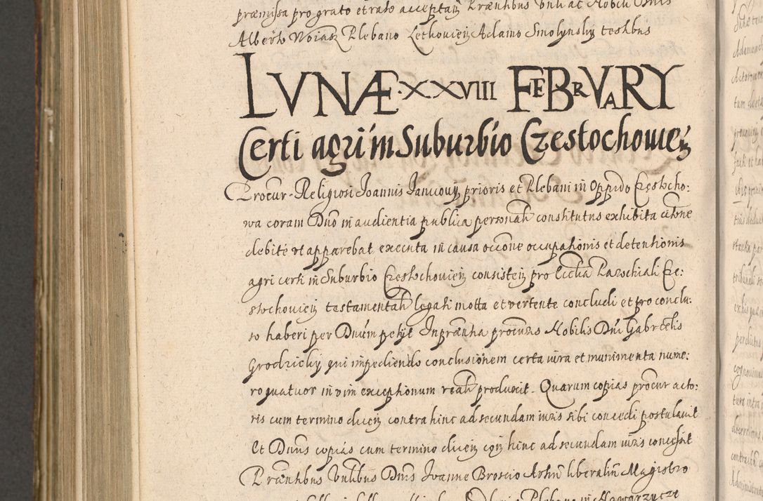 Zdjęcie nr 1090 dla obiektu archiwalnego: Illustrissimo et Reverendissimo in Christo Patre Domino Domino Petro Tylicki Dei et Apostolice Sedis Gratia Episcopo Cracoviensis Duce Severiensis Acta actorum causarum sententiarum tam interloquutoriarum quam definitivarum decretorum obligationum, quietationum, recognitionum, constitutionum procuratorum etc. etc. coram Admodum Reverendo Domino Thoma Oborski I. V. Doctore Canonico Vicario in Spiritualibus et Officiali generali Cracoviensis in anno Domini Millesimo Sexcentessimo Decimoquarto Cuius Indictio duodecima Pontificus SS. D. N. D. Pauli Divina providentia Papae quinti Anno decimo foeliciter incipiunt