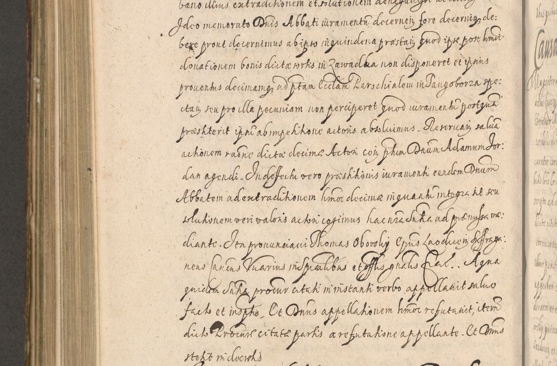 Zdjęcie nr 1086 dla obiektu archiwalnego: Illustrissimo et Reverendissimo in Christo Patre Domino Domino Petro Tylicki Dei et Apostolice Sedis Gratia Episcopo Cracoviensis Duce Severiensis Acta actorum causarum sententiarum tam interloquutoriarum quam definitivarum decretorum obligationum, quietationum, recognitionum, constitutionum procuratorum etc. etc. coram Admodum Reverendo Domino Thoma Oborski I. V. Doctore Canonico Vicario in Spiritualibus et Officiali generali Cracoviensis in anno Domini Millesimo Sexcentessimo Decimoquarto Cuius Indictio duodecima Pontificus SS. D. N. D. Pauli Divina providentia Papae quinti Anno decimo foeliciter incipiunt