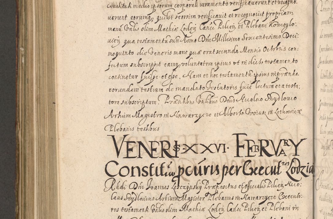 Zdjęcie nr 1082 dla obiektu archiwalnego: Illustrissimo et Reverendissimo in Christo Patre Domino Domino Petro Tylicki Dei et Apostolice Sedis Gratia Episcopo Cracoviensis Duce Severiensis Acta actorum causarum sententiarum tam interloquutoriarum quam definitivarum decretorum obligationum, quietationum, recognitionum, constitutionum procuratorum etc. etc. coram Admodum Reverendo Domino Thoma Oborski I. V. Doctore Canonico Vicario in Spiritualibus et Officiali generali Cracoviensis in anno Domini Millesimo Sexcentessimo Decimoquarto Cuius Indictio duodecima Pontificus SS. D. N. D. Pauli Divina providentia Papae quinti Anno decimo foeliciter incipiunt