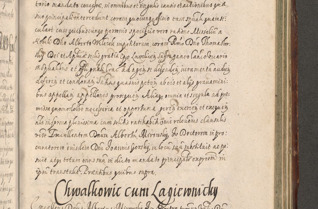 Zdjęcie nr 1063 dla obiektu archiwalnego: Illustrissimo et Reverendissimo in Christo Patre Domino Domino Petro Tylicki Dei et Apostolice Sedis Gratia Episcopo Cracoviensis Duce Severiensis Acta actorum causarum sententiarum tam interloquutoriarum quam definitivarum decretorum obligationum, quietationum, recognitionum, constitutionum procuratorum etc. etc. coram Admodum Reverendo Domino Thoma Oborski I. V. Doctore Canonico Vicario in Spiritualibus et Officiali generali Cracoviensis in anno Domini Millesimo Sexcentessimo Decimoquarto Cuius Indictio duodecima Pontificus SS. D. N. D. Pauli Divina providentia Papae quinti Anno decimo foeliciter incipiunt