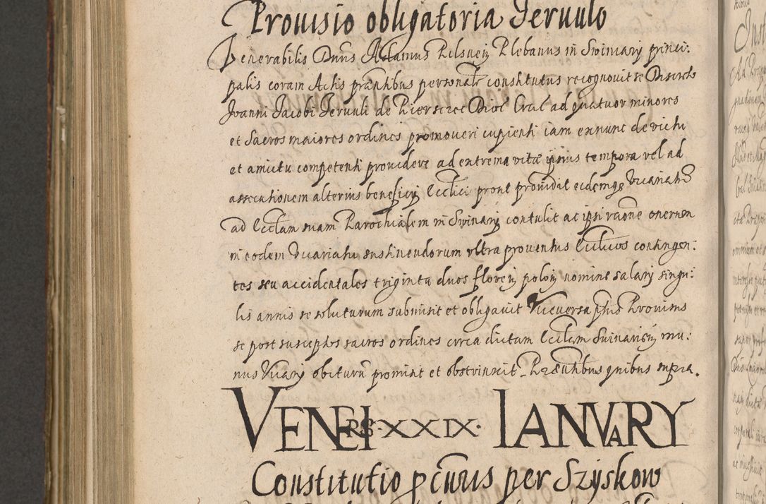 Zdjęcie nr 1028 dla obiektu archiwalnego: Illustrissimo et Reverendissimo in Christo Patre Domino Domino Petro Tylicki Dei et Apostolice Sedis Gratia Episcopo Cracoviensis Duce Severiensis Acta actorum causarum sententiarum tam interloquutoriarum quam definitivarum decretorum obligationum, quietationum, recognitionum, constitutionum procuratorum etc. etc. coram Admodum Reverendo Domino Thoma Oborski I. V. Doctore Canonico Vicario in Spiritualibus et Officiali generali Cracoviensis in anno Domini Millesimo Sexcentessimo Decimoquarto Cuius Indictio duodecima Pontificus SS. D. N. D. Pauli Divina providentia Papae quinti Anno decimo foeliciter incipiunt