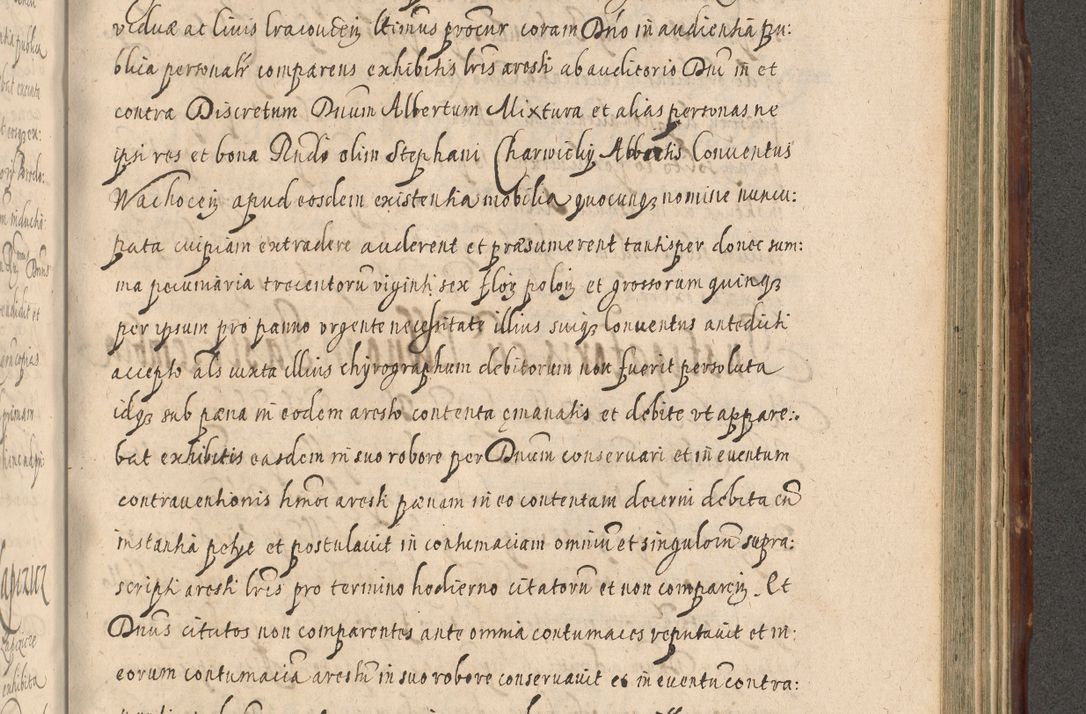 Zdjęcie nr 1025 dla obiektu archiwalnego: Illustrissimo et Reverendissimo in Christo Patre Domino Domino Petro Tylicki Dei et Apostolice Sedis Gratia Episcopo Cracoviensis Duce Severiensis Acta actorum causarum sententiarum tam interloquutoriarum quam definitivarum decretorum obligationum, quietationum, recognitionum, constitutionum procuratorum etc. etc. coram Admodum Reverendo Domino Thoma Oborski I. V. Doctore Canonico Vicario in Spiritualibus et Officiali generali Cracoviensis in anno Domini Millesimo Sexcentessimo Decimoquarto Cuius Indictio duodecima Pontificus SS. D. N. D. Pauli Divina providentia Papae quinti Anno decimo foeliciter incipiunt