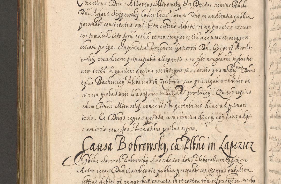 Zdjęcie nr 1024 dla obiektu archiwalnego: Illustrissimo et Reverendissimo in Christo Patre Domino Domino Petro Tylicki Dei et Apostolice Sedis Gratia Episcopo Cracoviensis Duce Severiensis Acta actorum causarum sententiarum tam interloquutoriarum quam definitivarum decretorum obligationum, quietationum, recognitionum, constitutionum procuratorum etc. etc. coram Admodum Reverendo Domino Thoma Oborski I. V. Doctore Canonico Vicario in Spiritualibus et Officiali generali Cracoviensis in anno Domini Millesimo Sexcentessimo Decimoquarto Cuius Indictio duodecima Pontificus SS. D. N. D. Pauli Divina providentia Papae quinti Anno decimo foeliciter incipiunt