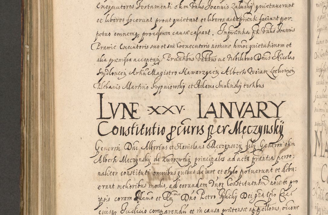 Zdjęcie nr 1016 dla obiektu archiwalnego: Illustrissimo et Reverendissimo in Christo Patre Domino Domino Petro Tylicki Dei et Apostolice Sedis Gratia Episcopo Cracoviensis Duce Severiensis Acta actorum causarum sententiarum tam interloquutoriarum quam definitivarum decretorum obligationum, quietationum, recognitionum, constitutionum procuratorum etc. etc. coram Admodum Reverendo Domino Thoma Oborski I. V. Doctore Canonico Vicario in Spiritualibus et Officiali generali Cracoviensis in anno Domini Millesimo Sexcentessimo Decimoquarto Cuius Indictio duodecima Pontificus SS. D. N. D. Pauli Divina providentia Papae quinti Anno decimo foeliciter incipiunt