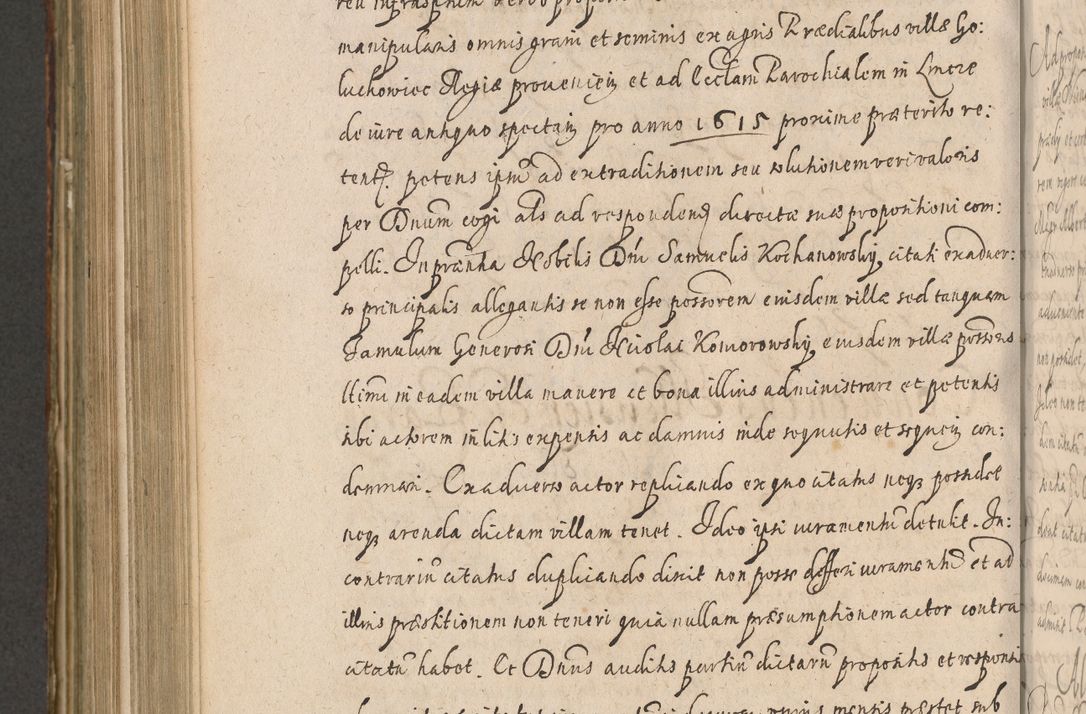 Zdjęcie nr 1010 dla obiektu archiwalnego: Illustrissimo et Reverendissimo in Christo Patre Domino Domino Petro Tylicki Dei et Apostolice Sedis Gratia Episcopo Cracoviensis Duce Severiensis Acta actorum causarum sententiarum tam interloquutoriarum quam definitivarum decretorum obligationum, quietationum, recognitionum, constitutionum procuratorum etc. etc. coram Admodum Reverendo Domino Thoma Oborski I. V. Doctore Canonico Vicario in Spiritualibus et Officiali generali Cracoviensis in anno Domini Millesimo Sexcentessimo Decimoquarto Cuius Indictio duodecima Pontificus SS. D. N. D. Pauli Divina providentia Papae quinti Anno decimo foeliciter incipiunt