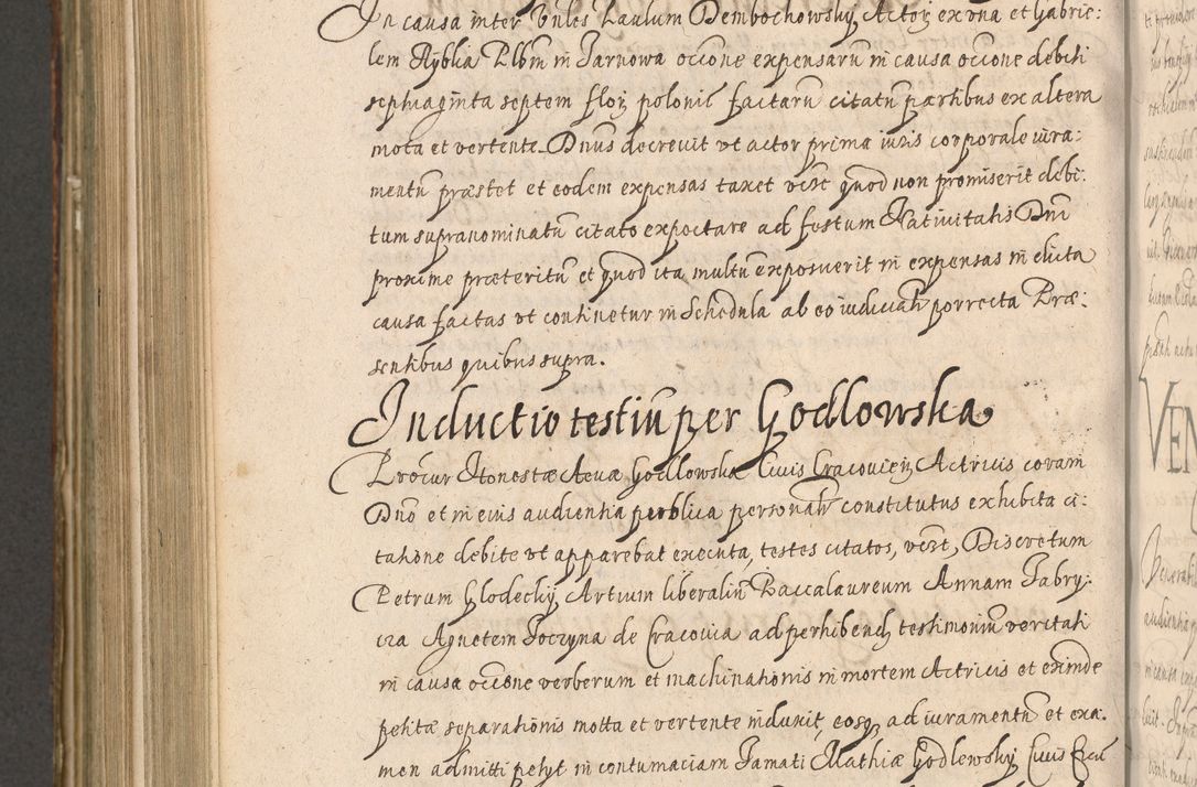 Zdjęcie nr 1006 dla obiektu archiwalnego: Illustrissimo et Reverendissimo in Christo Patre Domino Domino Petro Tylicki Dei et Apostolice Sedis Gratia Episcopo Cracoviensis Duce Severiensis Acta actorum causarum sententiarum tam interloquutoriarum quam definitivarum decretorum obligationum, quietationum, recognitionum, constitutionum procuratorum etc. etc. coram Admodum Reverendo Domino Thoma Oborski I. V. Doctore Canonico Vicario in Spiritualibus et Officiali generali Cracoviensis in anno Domini Millesimo Sexcentessimo Decimoquarto Cuius Indictio duodecima Pontificus SS. D. N. D. Pauli Divina providentia Papae quinti Anno decimo foeliciter incipiunt