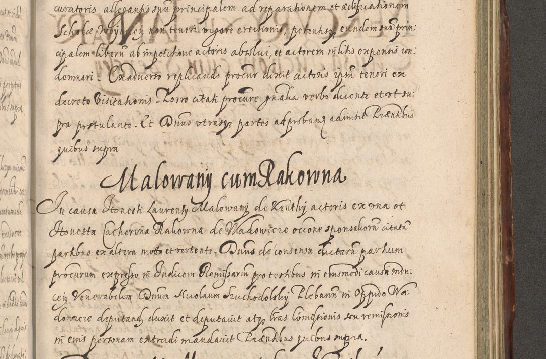 Zdjęcie nr 999 dla obiektu archiwalnego: Illustrissimo et Reverendissimo in Christo Patre Domino Domino Petro Tylicki Dei et Apostolice Sedis Gratia Episcopo Cracoviensis Duce Severiensis Acta actorum causarum sententiarum tam interloquutoriarum quam definitivarum decretorum obligationum, quietationum, recognitionum, constitutionum procuratorum etc. etc. coram Admodum Reverendo Domino Thoma Oborski I. V. Doctore Canonico Vicario in Spiritualibus et Officiali generali Cracoviensis in anno Domini Millesimo Sexcentessimo Decimoquarto Cuius Indictio duodecima Pontificus SS. D. N. D. Pauli Divina providentia Papae quinti Anno decimo foeliciter incipiunt