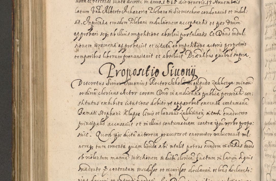 Zdjęcie nr 998 dla obiektu archiwalnego: Illustrissimo et Reverendissimo in Christo Patre Domino Domino Petro Tylicki Dei et Apostolice Sedis Gratia Episcopo Cracoviensis Duce Severiensis Acta actorum causarum sententiarum tam interloquutoriarum quam definitivarum decretorum obligationum, quietationum, recognitionum, constitutionum procuratorum etc. etc. coram Admodum Reverendo Domino Thoma Oborski I. V. Doctore Canonico Vicario in Spiritualibus et Officiali generali Cracoviensis in anno Domini Millesimo Sexcentessimo Decimoquarto Cuius Indictio duodecima Pontificus SS. D. N. D. Pauli Divina providentia Papae quinti Anno decimo foeliciter incipiunt