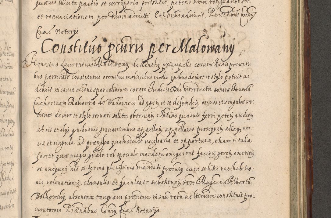 Zdjęcie nr 993 dla obiektu archiwalnego: Illustrissimo et Reverendissimo in Christo Patre Domino Domino Petro Tylicki Dei et Apostolice Sedis Gratia Episcopo Cracoviensis Duce Severiensis Acta actorum causarum sententiarum tam interloquutoriarum quam definitivarum decretorum obligationum, quietationum, recognitionum, constitutionum procuratorum etc. etc. coram Admodum Reverendo Domino Thoma Oborski I. V. Doctore Canonico Vicario in Spiritualibus et Officiali generali Cracoviensis in anno Domini Millesimo Sexcentessimo Decimoquarto Cuius Indictio duodecima Pontificus SS. D. N. D. Pauli Divina providentia Papae quinti Anno decimo foeliciter incipiunt