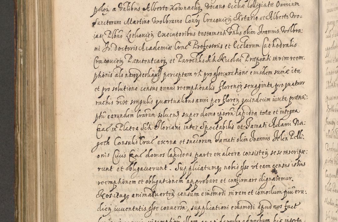 Zdjęcie nr 990 dla obiektu archiwalnego: Illustrissimo et Reverendissimo in Christo Patre Domino Domino Petro Tylicki Dei et Apostolice Sedis Gratia Episcopo Cracoviensis Duce Severiensis Acta actorum causarum sententiarum tam interloquutoriarum quam definitivarum decretorum obligationum, quietationum, recognitionum, constitutionum procuratorum etc. etc. coram Admodum Reverendo Domino Thoma Oborski I. V. Doctore Canonico Vicario in Spiritualibus et Officiali generali Cracoviensis in anno Domini Millesimo Sexcentessimo Decimoquarto Cuius Indictio duodecima Pontificus SS. D. N. D. Pauli Divina providentia Papae quinti Anno decimo foeliciter incipiunt