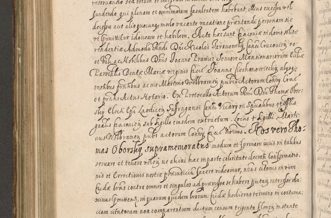 Zdjęcie nr 980 dla obiektu archiwalnego: Illustrissimo et Reverendissimo in Christo Patre Domino Domino Petro Tylicki Dei et Apostolice Sedis Gratia Episcopo Cracoviensis Duce Severiensis Acta actorum causarum sententiarum tam interloquutoriarum quam definitivarum decretorum obligationum, quietationum, recognitionum, constitutionum procuratorum etc. etc. coram Admodum Reverendo Domino Thoma Oborski I. V. Doctore Canonico Vicario in Spiritualibus et Officiali generali Cracoviensis in anno Domini Millesimo Sexcentessimo Decimoquarto Cuius Indictio duodecima Pontificus SS. D. N. D. Pauli Divina providentia Papae quinti Anno decimo foeliciter incipiunt