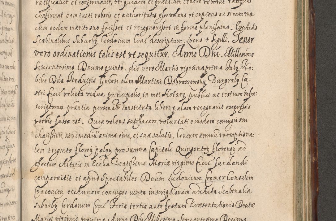 Zdjęcie nr 979 dla obiektu archiwalnego: Illustrissimo et Reverendissimo in Christo Patre Domino Domino Petro Tylicki Dei et Apostolice Sedis Gratia Episcopo Cracoviensis Duce Severiensis Acta actorum causarum sententiarum tam interloquutoriarum quam definitivarum decretorum obligationum, quietationum, recognitionum, constitutionum procuratorum etc. etc. coram Admodum Reverendo Domino Thoma Oborski I. V. Doctore Canonico Vicario in Spiritualibus et Officiali generali Cracoviensis in anno Domini Millesimo Sexcentessimo Decimoquarto Cuius Indictio duodecima Pontificus SS. D. N. D. Pauli Divina providentia Papae quinti Anno decimo foeliciter incipiunt
