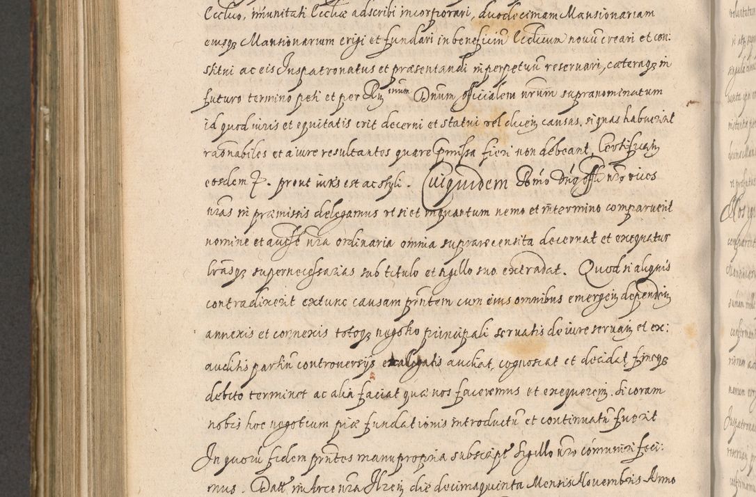 Zdjęcie nr 972 dla obiektu archiwalnego: Illustrissimo et Reverendissimo in Christo Patre Domino Domino Petro Tylicki Dei et Apostolice Sedis Gratia Episcopo Cracoviensis Duce Severiensis Acta actorum causarum sententiarum tam interloquutoriarum quam definitivarum decretorum obligationum, quietationum, recognitionum, constitutionum procuratorum etc. etc. coram Admodum Reverendo Domino Thoma Oborski I. V. Doctore Canonico Vicario in Spiritualibus et Officiali generali Cracoviensis in anno Domini Millesimo Sexcentessimo Decimoquarto Cuius Indictio duodecima Pontificus SS. D. N. D. Pauli Divina providentia Papae quinti Anno decimo foeliciter incipiunt