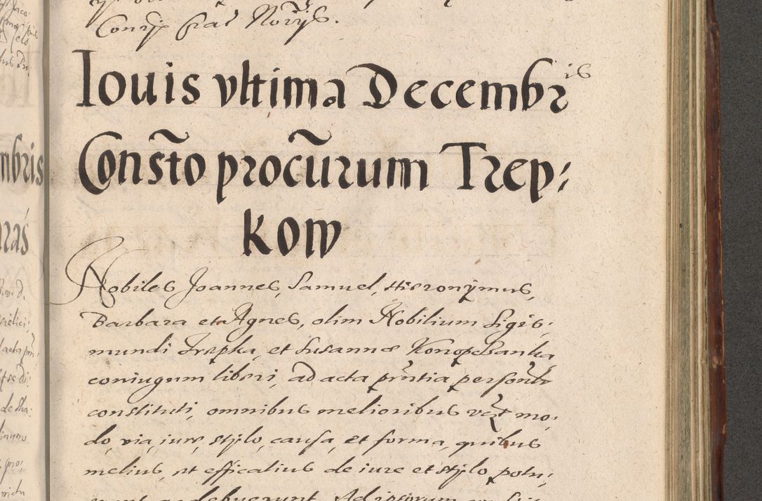Zdjęcie nr 949 dla obiektu archiwalnego: Illustrissimo et Reverendissimo in Christo Patre Domino Domino Petro Tylicki Dei et Apostolice Sedis Gratia Episcopo Cracoviensis Duce Severiensis Acta actorum causarum sententiarum tam interloquutoriarum quam definitivarum decretorum obligationum, quietationum, recognitionum, constitutionum procuratorum etc. etc. coram Admodum Reverendo Domino Thoma Oborski I. V. Doctore Canonico Vicario in Spiritualibus et Officiali generali Cracoviensis in anno Domini Millesimo Sexcentessimo Decimoquarto Cuius Indictio duodecima Pontificus SS. D. N. D. Pauli Divina providentia Papae quinti Anno decimo foeliciter incipiunt