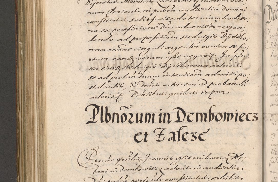 Zdjęcie nr 904 dla obiektu archiwalnego: Illustrissimo et Reverendissimo in Christo Patre Domino Domino Petro Tylicki Dei et Apostolice Sedis Gratia Episcopo Cracoviensis Duce Severiensis Acta actorum causarum sententiarum tam interloquutoriarum quam definitivarum decretorum obligationum, quietationum, recognitionum, constitutionum procuratorum etc. etc. coram Admodum Reverendo Domino Thoma Oborski I. V. Doctore Canonico Vicario in Spiritualibus et Officiali generali Cracoviensis in anno Domini Millesimo Sexcentessimo Decimoquarto Cuius Indictio duodecima Pontificus SS. D. N. D. Pauli Divina providentia Papae quinti Anno decimo foeliciter incipiunt