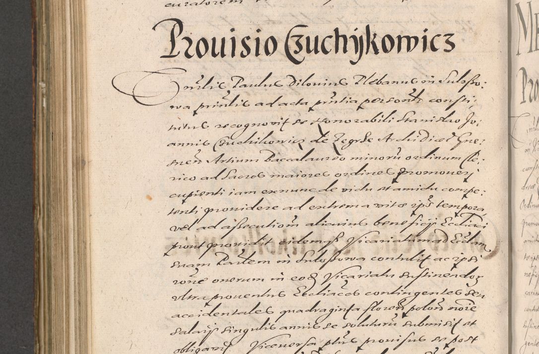 Zdjęcie nr 892 dla obiektu archiwalnego: Illustrissimo et Reverendissimo in Christo Patre Domino Domino Petro Tylicki Dei et Apostolice Sedis Gratia Episcopo Cracoviensis Duce Severiensis Acta actorum causarum sententiarum tam interloquutoriarum quam definitivarum decretorum obligationum, quietationum, recognitionum, constitutionum procuratorum etc. etc. coram Admodum Reverendo Domino Thoma Oborski I. V. Doctore Canonico Vicario in Spiritualibus et Officiali generali Cracoviensis in anno Domini Millesimo Sexcentessimo Decimoquarto Cuius Indictio duodecima Pontificus SS. D. N. D. Pauli Divina providentia Papae quinti Anno decimo foeliciter incipiunt