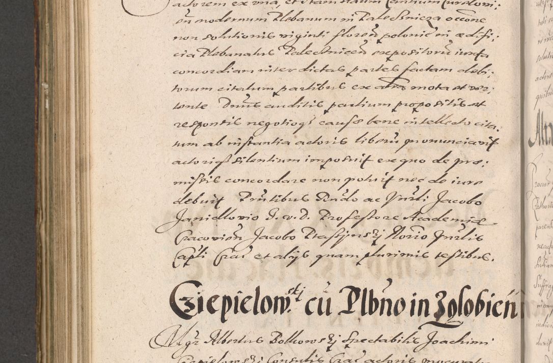 Zdjęcie nr 882 dla obiektu archiwalnego: Illustrissimo et Reverendissimo in Christo Patre Domino Domino Petro Tylicki Dei et Apostolice Sedis Gratia Episcopo Cracoviensis Duce Severiensis Acta actorum causarum sententiarum tam interloquutoriarum quam definitivarum decretorum obligationum, quietationum, recognitionum, constitutionum procuratorum etc. etc. coram Admodum Reverendo Domino Thoma Oborski I. V. Doctore Canonico Vicario in Spiritualibus et Officiali generali Cracoviensis in anno Domini Millesimo Sexcentessimo Decimoquarto Cuius Indictio duodecima Pontificus SS. D. N. D. Pauli Divina providentia Papae quinti Anno decimo foeliciter incipiunt