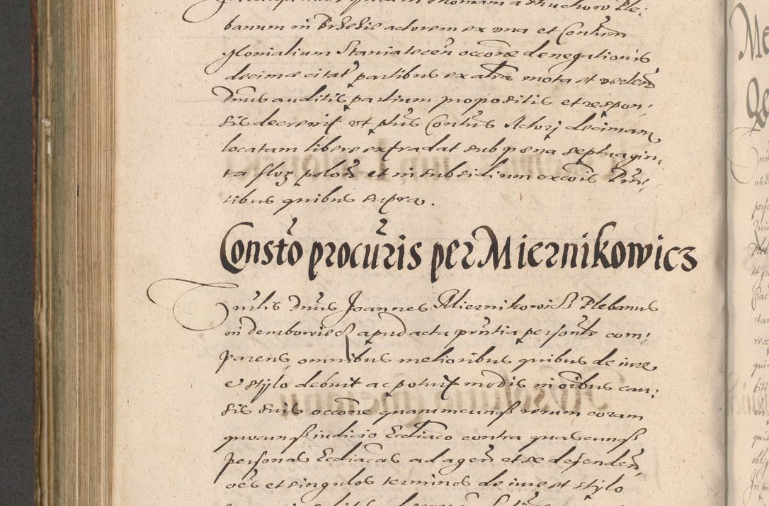 Zdjęcie nr 820 dla obiektu archiwalnego: Illustrissimo et Reverendissimo in Christo Patre Domino Domino Petro Tylicki Dei et Apostolice Sedis Gratia Episcopo Cracoviensis Duce Severiensis Acta actorum causarum sententiarum tam interloquutoriarum quam definitivarum decretorum obligationum, quietationum, recognitionum, constitutionum procuratorum etc. etc. coram Admodum Reverendo Domino Thoma Oborski I. V. Doctore Canonico Vicario in Spiritualibus et Officiali generali Cracoviensis in anno Domini Millesimo Sexcentessimo Decimoquarto Cuius Indictio duodecima Pontificus SS. D. N. D. Pauli Divina providentia Papae quinti Anno decimo foeliciter incipiunt
