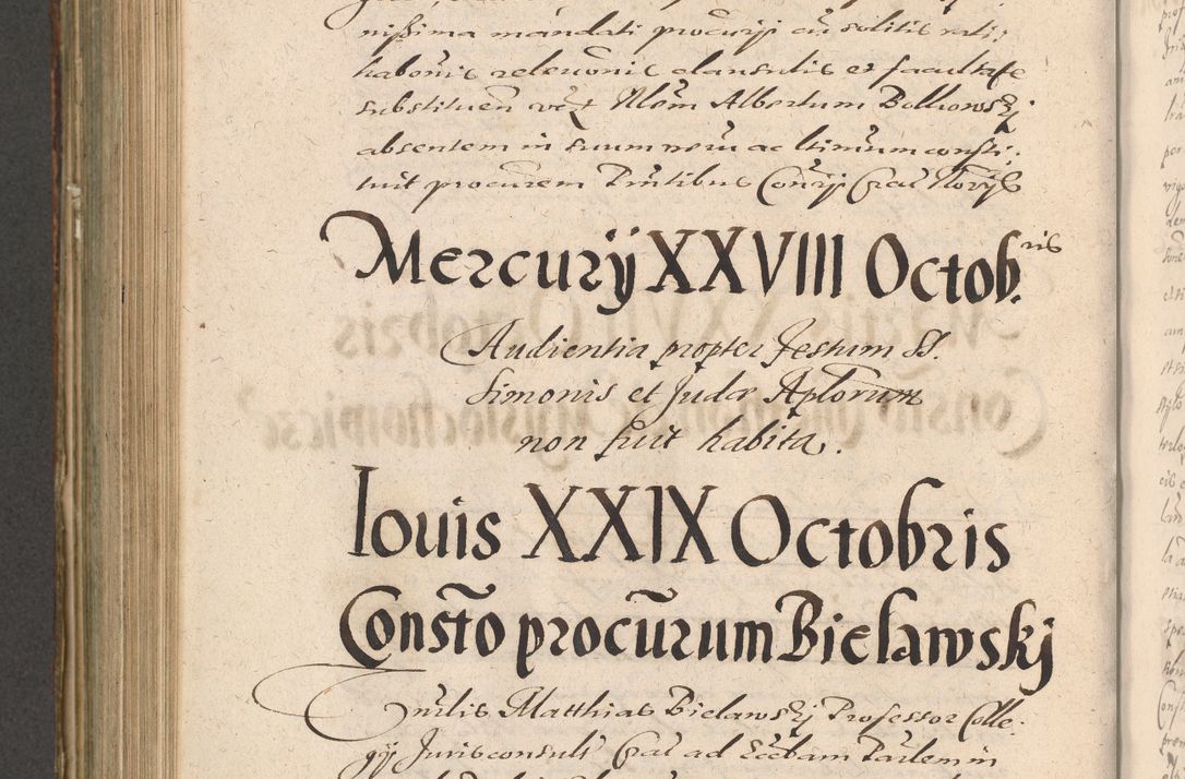 Zdjęcie nr 812 dla obiektu archiwalnego: Illustrissimo et Reverendissimo in Christo Patre Domino Domino Petro Tylicki Dei et Apostolice Sedis Gratia Episcopo Cracoviensis Duce Severiensis Acta actorum causarum sententiarum tam interloquutoriarum quam definitivarum decretorum obligationum, quietationum, recognitionum, constitutionum procuratorum etc. etc. coram Admodum Reverendo Domino Thoma Oborski I. V. Doctore Canonico Vicario in Spiritualibus et Officiali generali Cracoviensis in anno Domini Millesimo Sexcentessimo Decimoquarto Cuius Indictio duodecima Pontificus SS. D. N. D. Pauli Divina providentia Papae quinti Anno decimo foeliciter incipiunt