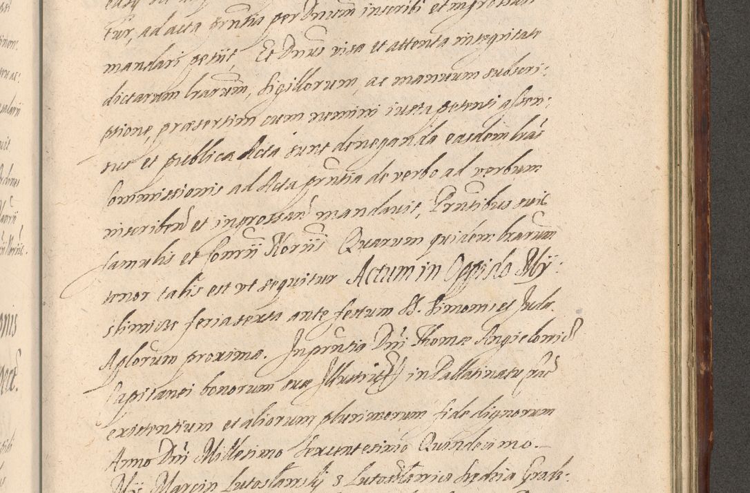 Zdjęcie nr 1207 dla obiektu archiwalnego: Illustrissimo et Reverendissimo in Christo Patre Domino Domino Petro Tylicki Dei et Apostolice Sedis Gratia Episcopo Cracoviensis Duce Severiensis Acta actorum causarum sententiarum tam interloquutoriarum quam definitivarum decretorum obligationum, quietationum, recognitionum, constitutionum procuratorum etc. etc. coram Admodum Reverendo Domino Thoma Oborski I. V. Doctore Canonico Vicario in Spiritualibus et Officiali generali Cracoviensis in anno Domini Millesimo Sexcentessimo Decimoquarto Cuius Indictio duodecima Pontificus SS. D. N. D. Pauli Divina providentia Papae quinti Anno decimo foeliciter incipiunt