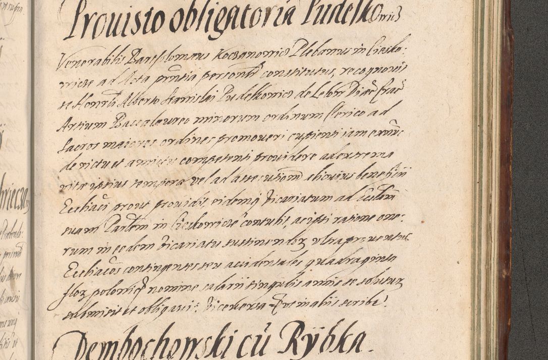 Zdjęcie nr 1253 dla obiektu archiwalnego: Illustrissimo et Reverendissimo in Christo Patre Domino Domino Petro Tylicki Dei et Apostolice Sedis Gratia Episcopo Cracoviensis Duce Severiensis Acta actorum causarum sententiarum tam interloquutoriarum quam definitivarum decretorum obligationum, quietationum, recognitionum, constitutionum procuratorum etc. etc. coram Admodum Reverendo Domino Thoma Oborski I. V. Doctore Canonico Vicario in Spiritualibus et Officiali generali Cracoviensis in anno Domini Millesimo Sexcentessimo Decimoquarto Cuius Indictio duodecima Pontificus SS. D. N. D. Pauli Divina providentia Papae quinti Anno decimo foeliciter incipiunt