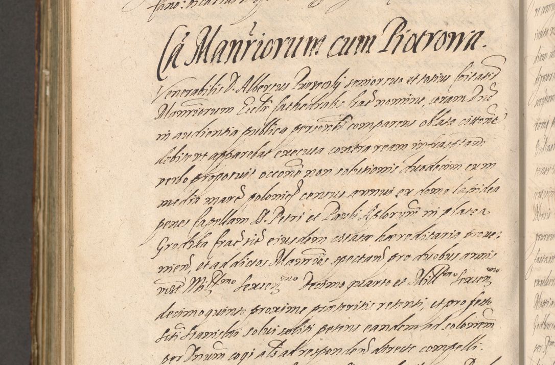 Zdjęcie nr 1250 dla obiektu archiwalnego: Illustrissimo et Reverendissimo in Christo Patre Domino Domino Petro Tylicki Dei et Apostolice Sedis Gratia Episcopo Cracoviensis Duce Severiensis Acta actorum causarum sententiarum tam interloquutoriarum quam definitivarum decretorum obligationum, quietationum, recognitionum, constitutionum procuratorum etc. etc. coram Admodum Reverendo Domino Thoma Oborski I. V. Doctore Canonico Vicario in Spiritualibus et Officiali generali Cracoviensis in anno Domini Millesimo Sexcentessimo Decimoquarto Cuius Indictio duodecima Pontificus SS. D. N. D. Pauli Divina providentia Papae quinti Anno decimo foeliciter incipiunt