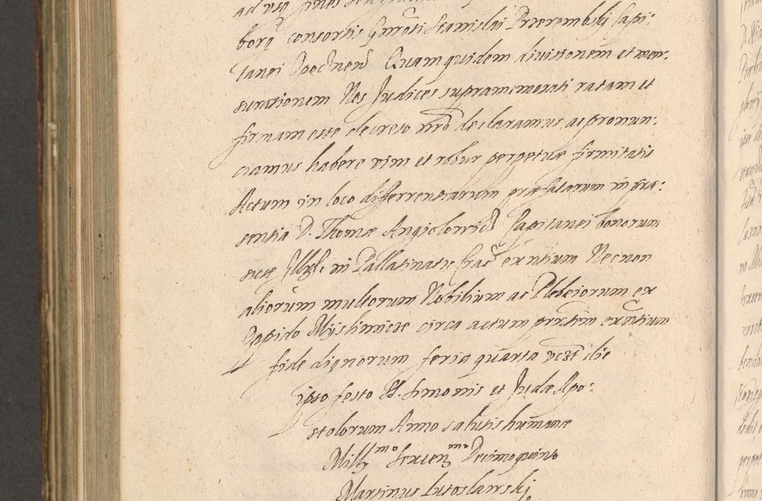 Zdjęcie nr 1212 dla obiektu archiwalnego: Illustrissimo et Reverendissimo in Christo Patre Domino Domino Petro Tylicki Dei et Apostolice Sedis Gratia Episcopo Cracoviensis Duce Severiensis Acta actorum causarum sententiarum tam interloquutoriarum quam definitivarum decretorum obligationum, quietationum, recognitionum, constitutionum procuratorum etc. etc. coram Admodum Reverendo Domino Thoma Oborski I. V. Doctore Canonico Vicario in Spiritualibus et Officiali generali Cracoviensis in anno Domini Millesimo Sexcentessimo Decimoquarto Cuius Indictio duodecima Pontificus SS. D. N. D. Pauli Divina providentia Papae quinti Anno decimo foeliciter incipiunt