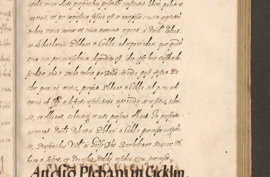 Zdjęcie nr 195 dla obiektu archiwalnego: Acta actorum causarum obligationum institutionum, decretorum, constitutionum, quietonum, resignonum, cessionum, accaeterarum, obseruonum tam iudicialium quam extraiudicialium coram Admondo Reverendo Domino Joanne Zerzynski Canonico, Vicario in Spiritualibus et Officiali generali Cracoviensis Iudice deputati per Illustrissimum ac Reverendissimum Dominum Martinum Szyszkowski Dei et Apostolice Sedis gratia Episcopum Cracoviensis ad Annum Domini Millesimum Sexcentesimum Decimum Septimum Indicatione quindecima Pontificus SS. D. N. D. Pauli Divina providentia Papae V. foeliciter moderni anno ipsus duodecimo continuantur