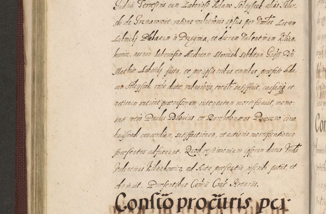Zdjęcie nr 196 dla obiektu archiwalnego: Acta actorum causarum obligationum institutionum, decretorum, constitutionum, quietonum, resignonum, cessionum, accaeterarum, obseruonum tam iudicialium quam extraiudicialium coram Admondo Reverendo Domino Joanne Zerzynski Canonico, Vicario in Spiritualibus et Officiali generali Cracoviensis Iudice deputati per Illustrissimum ac Reverendissimum Dominum Martinum Szyszkowski Dei et Apostolice Sedis gratia Episcopum Cracoviensis ad Annum Domini Millesimum Sexcentesimum Decimum Septimum Indicatione quindecima Pontificus SS. D. N. D. Pauli Divina providentia Papae V. foeliciter moderni anno ipsus duodecimo continuantur